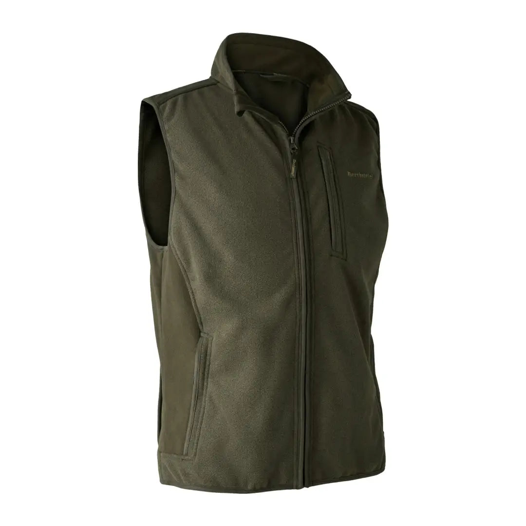 Olive green zip-up vest from the Deerhunter Gamekeeper Waistcoat collection