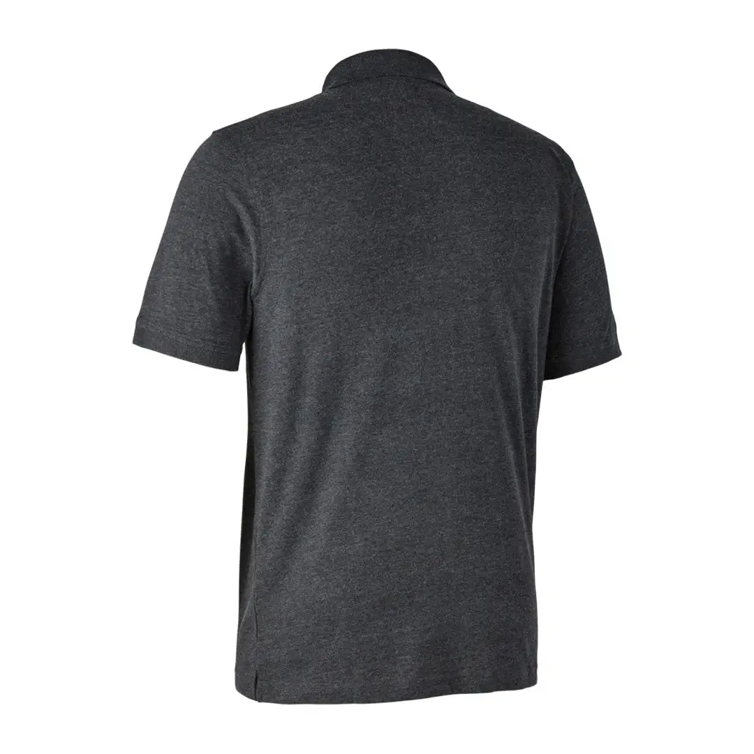 Dark gray short-sleeved Deerhunter Gunnar Polo Shirt for stylish comfort