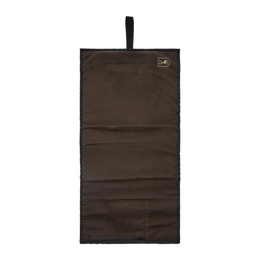 Dark brown Deerhunter Heat Foldable Sitting Pad with a handy hanging loop for travel