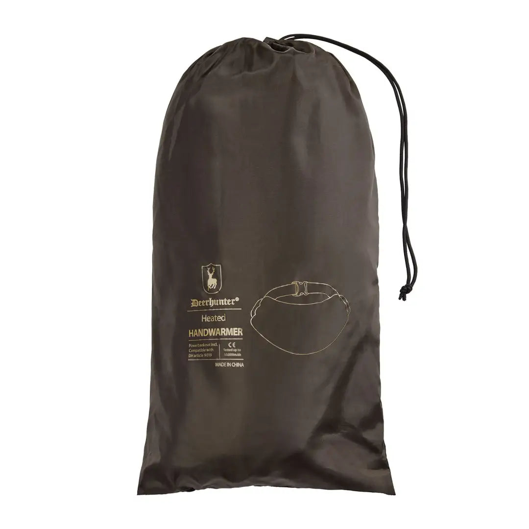 Drawstring storage bag for Deerhunter Heat Handwarmer with logo and info printed