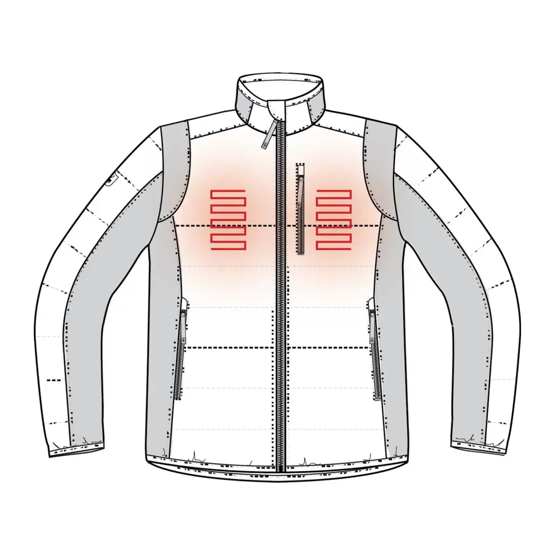 Deerhunter Heat Padded Jacket with glowing red heating zones on the chest for warmth