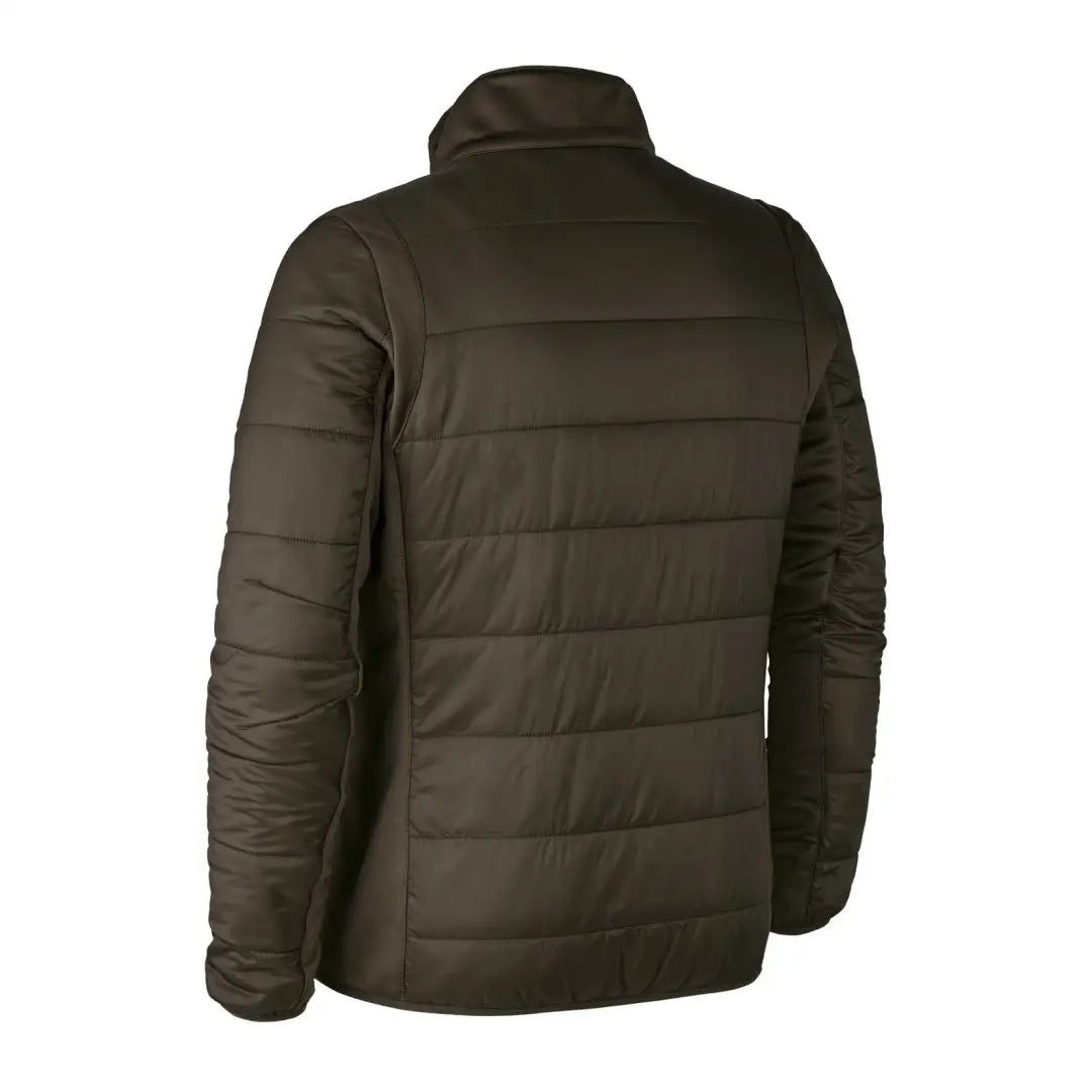 Dark brown Deerhunter Heat Padded Jacket with quilted design and high collar