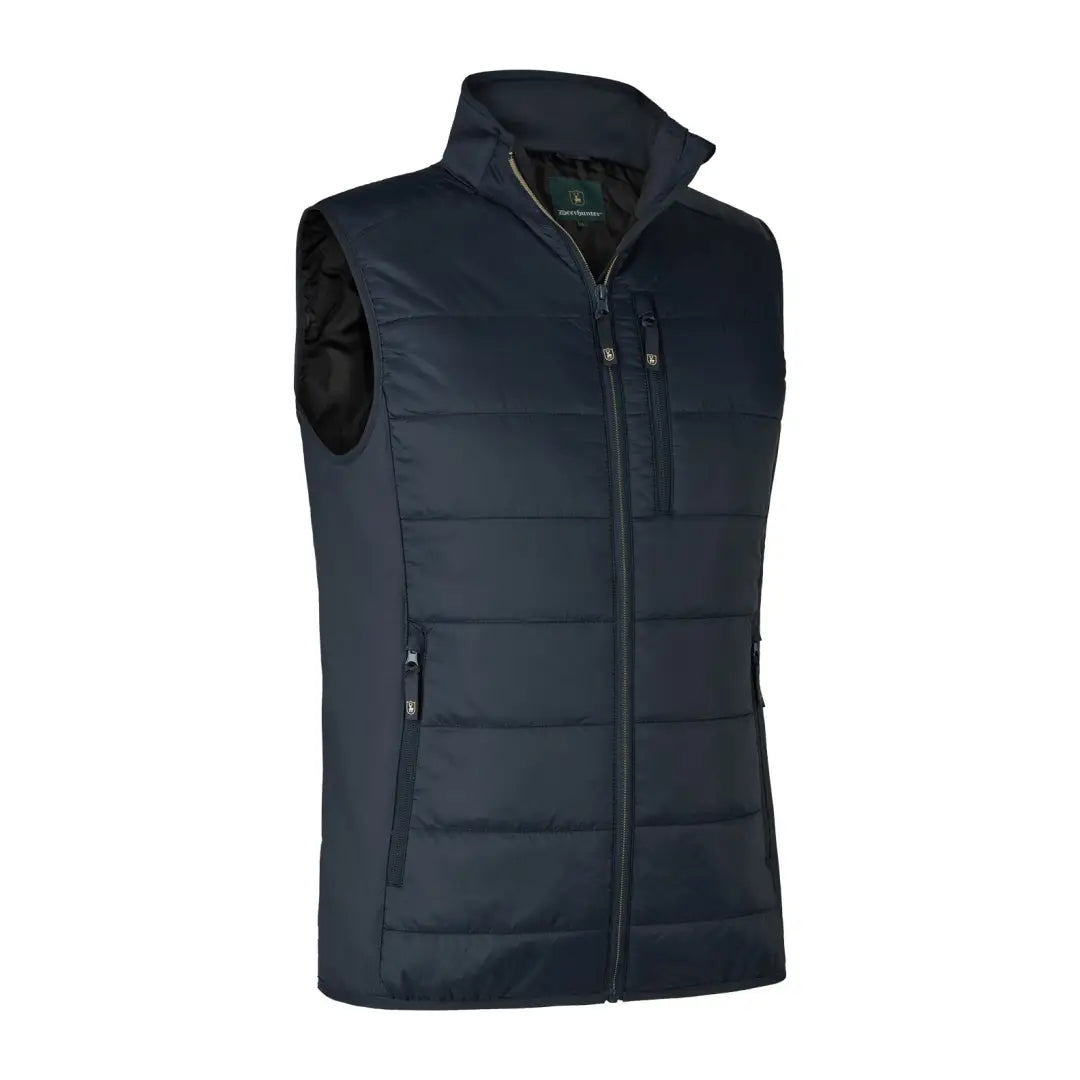 Navy blue Deerhunter Heat Padded Waistcoat with full zipper and chest pocket