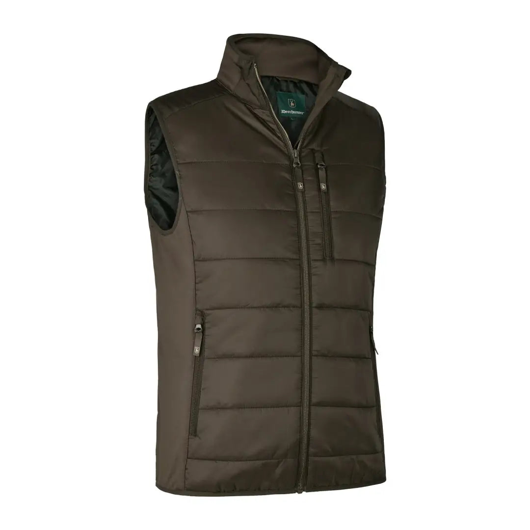 Olive green Deerhunter Heat Padded Waistcoat with zipper and pockets for style and warmth