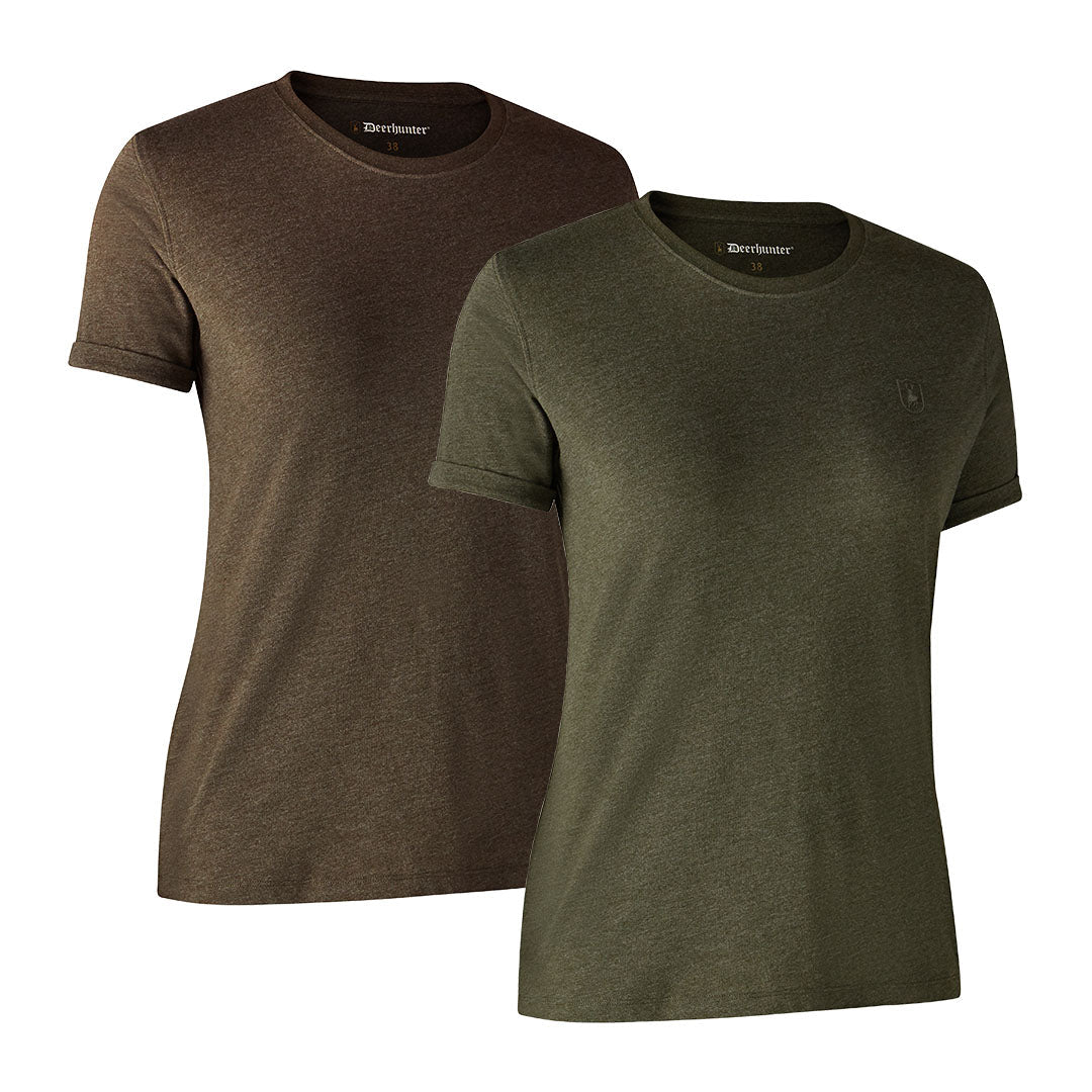 Two short-sleeved round neck t-shirts from Deerhunter, perfect for country clothing and hunting