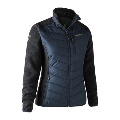 Navy blue and black quilted Deerhunter Lady Caroline Padded Jacket with full zipper front