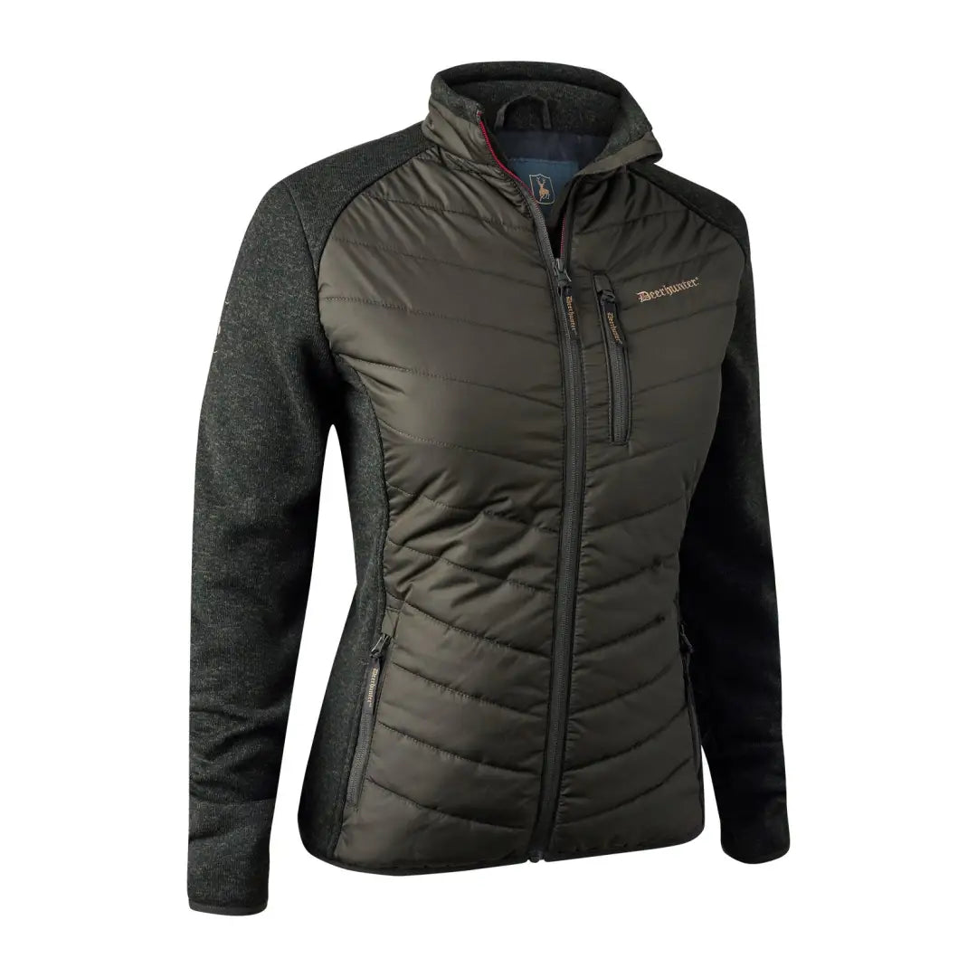 Quilted Deerhunter Lady Caroline Padded Jacket with full zipper and cool contrasting sleeves