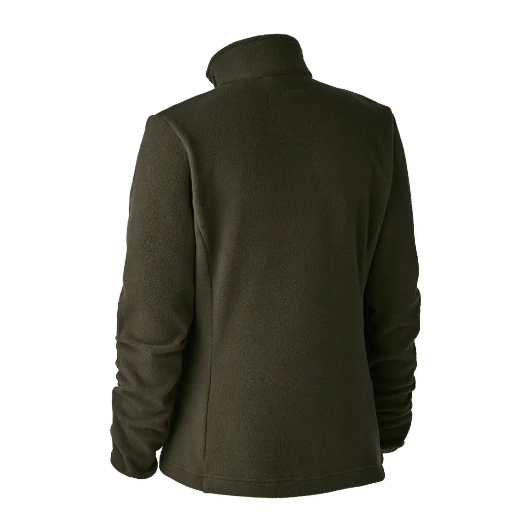 Dark green Lady Chasse fleece jacket with high collar and long sleeves for warmth