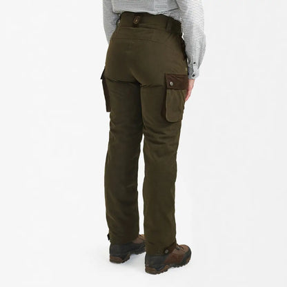 Olive green Lady Eagle Trousers featuring pockets and a stylish belt