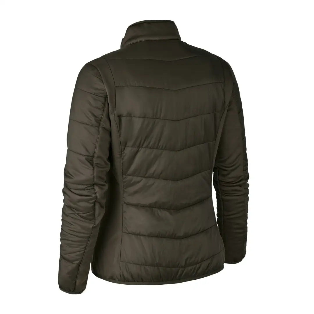 Dark green heat padded jacket with a high collar for stylish warmth from Deerhunter