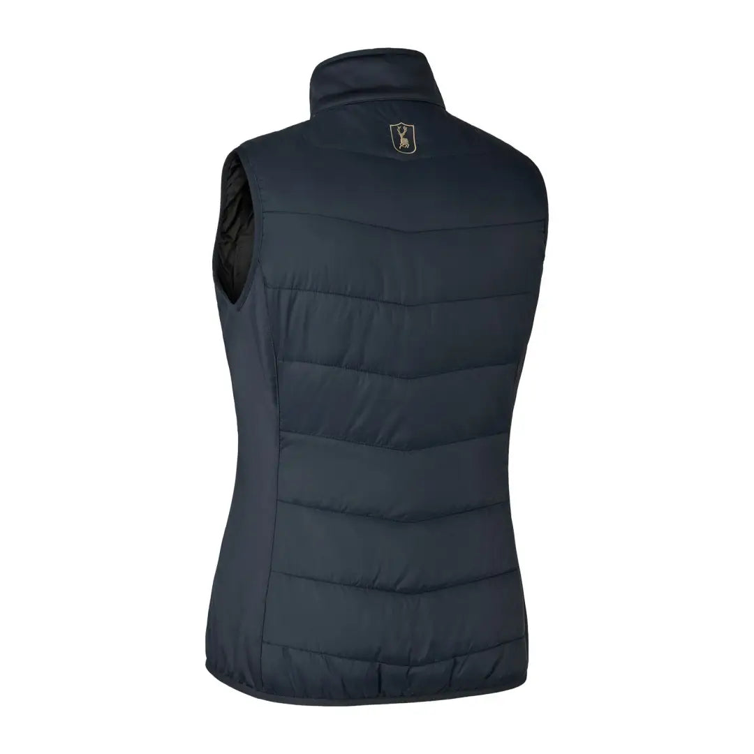 Navy blue Deerhunter Lady Heat Padded Waistcoat with high collar and logo