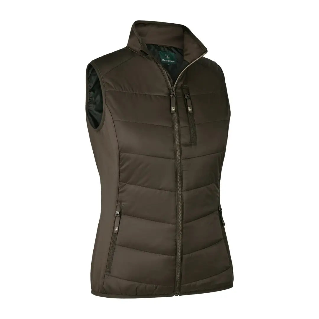 Brown quilted sleeveless vest, perfect Deerhunter Lady Heat Padded Waistcoat for cozy warmth