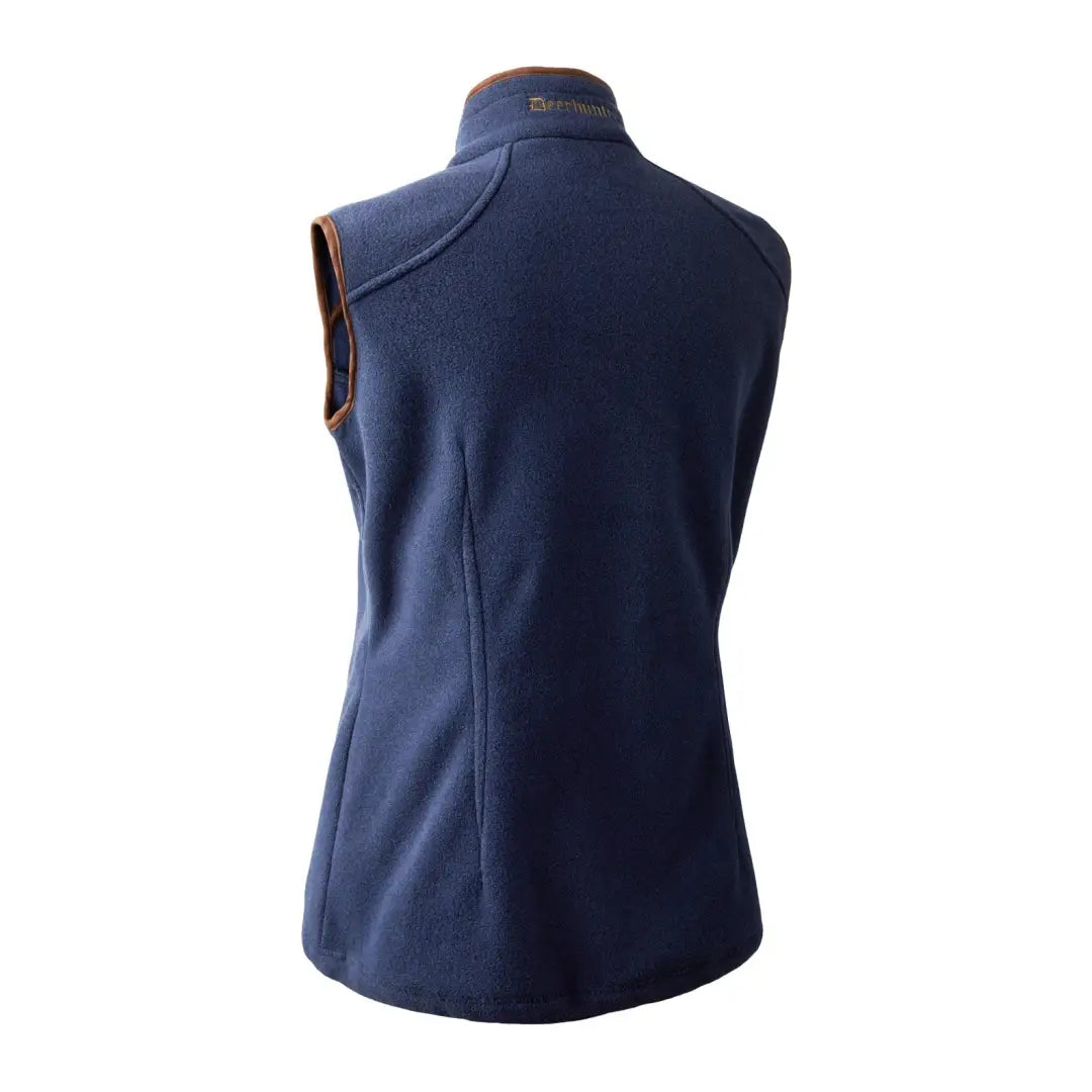 Navy blue sleeveless fleece vest with high collar from Deerhunter Lady Josephine collection