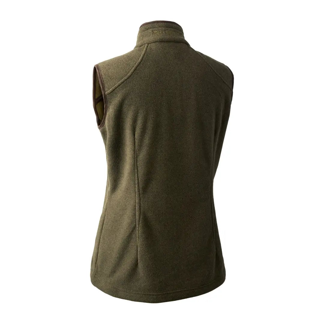 Olive green sleeveless fleece vest with high collar from Deerhunter Lady Josephine