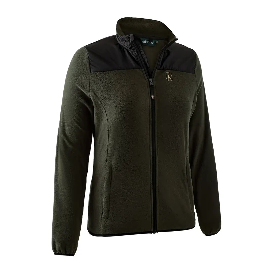 Dark green Deerhunter Lady Northward fleece jacket with black shoulder panels