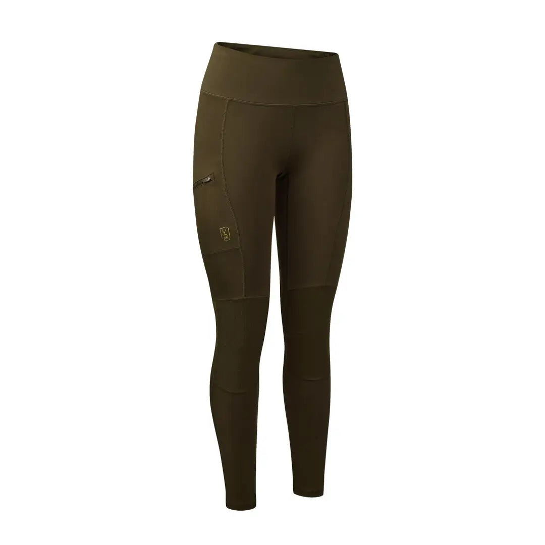 Olive green Deerhunter Lady Reinforced Tights with handy side pocket for style and function