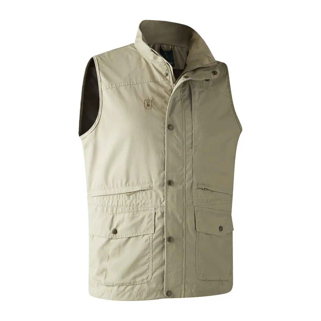 Beige Deerhunter Lofoten Lightweight vest with concealed zipper and two horizontal pockets