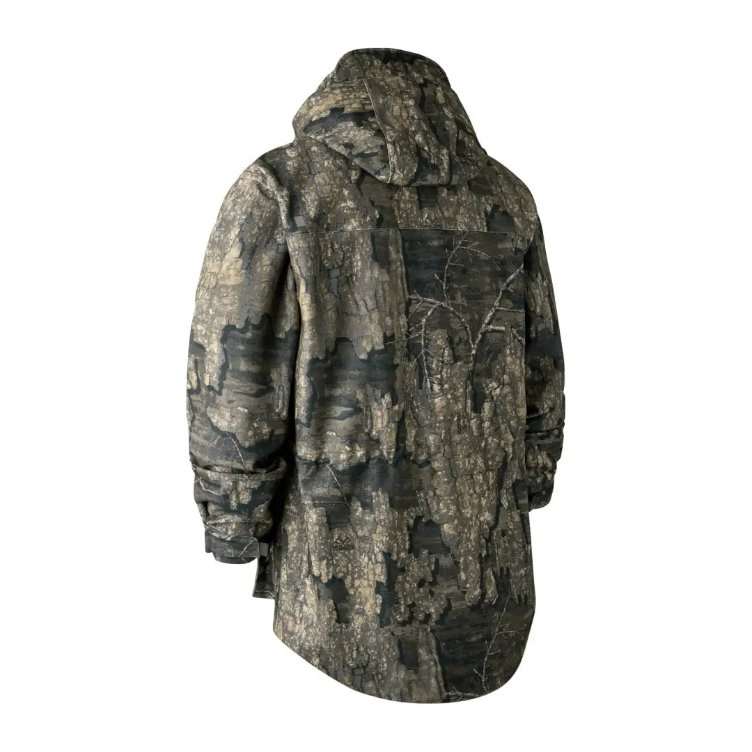 Camouflage hunting jacket with hood featuring Deer-Tex® performance shell for pro Gamekeeper