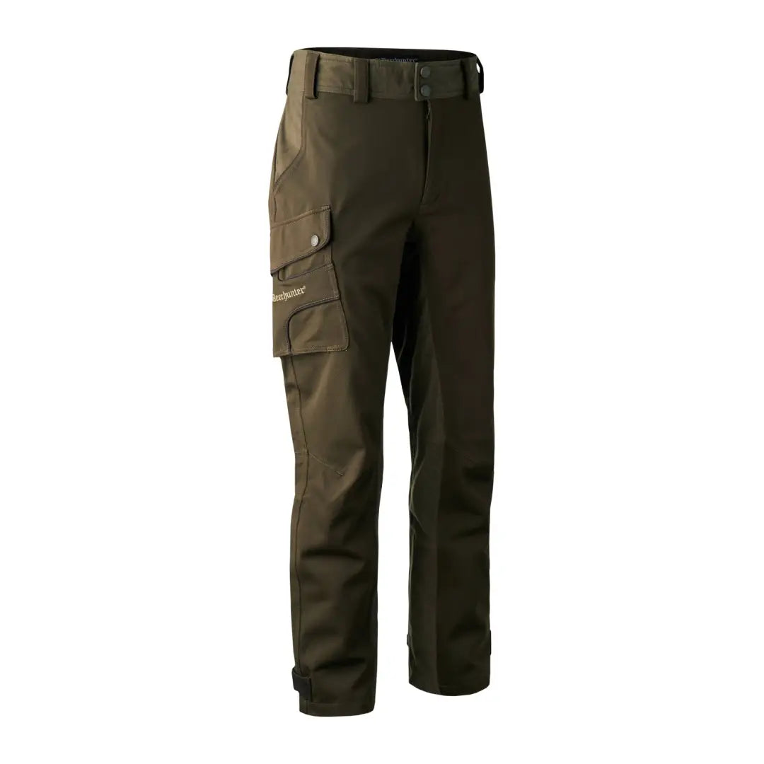 Olive green Deerhunter Muflon Light Trousers with pockets and belt loops