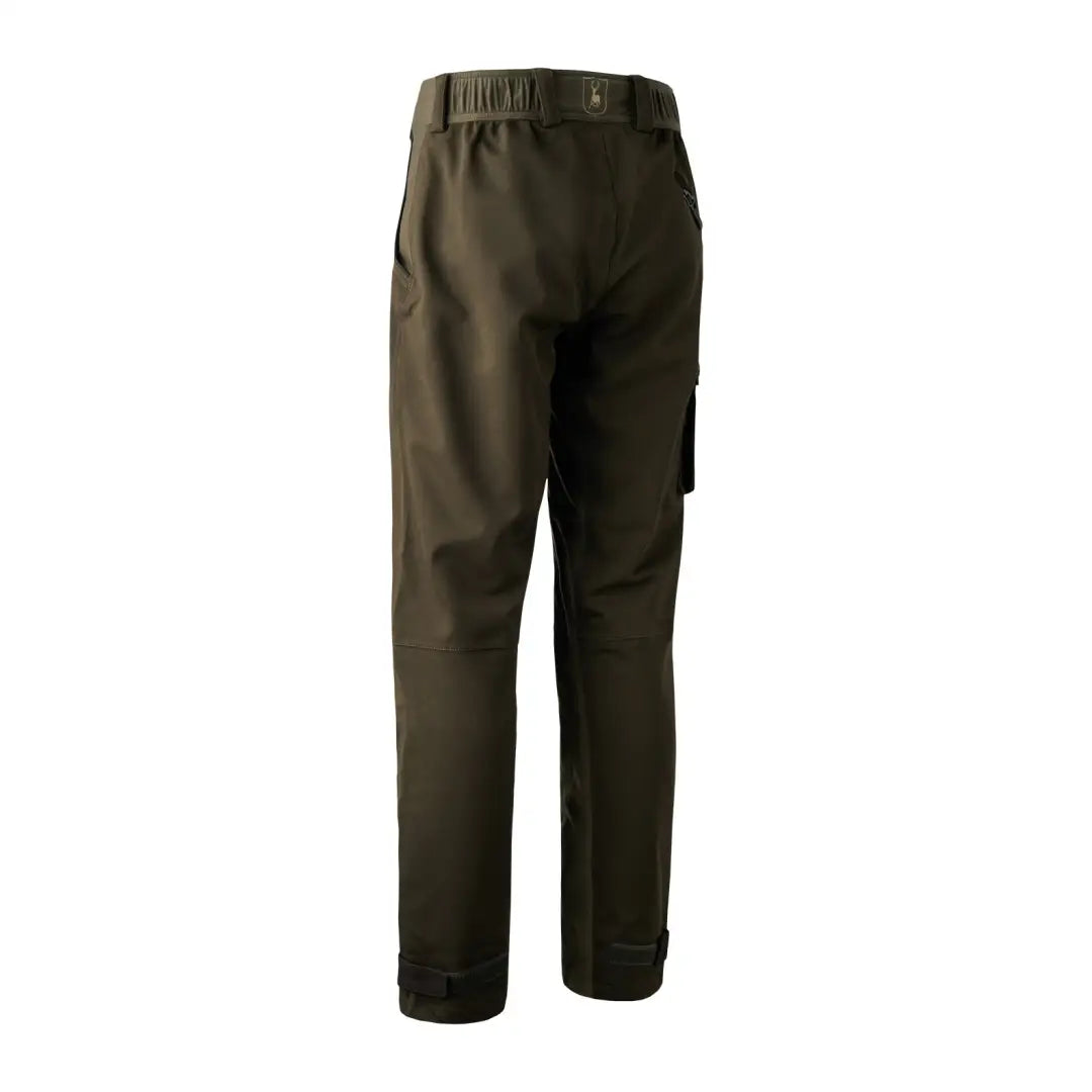 Dark green Deerhunter Muflon Light Trousers with side pockets and elastic waistband