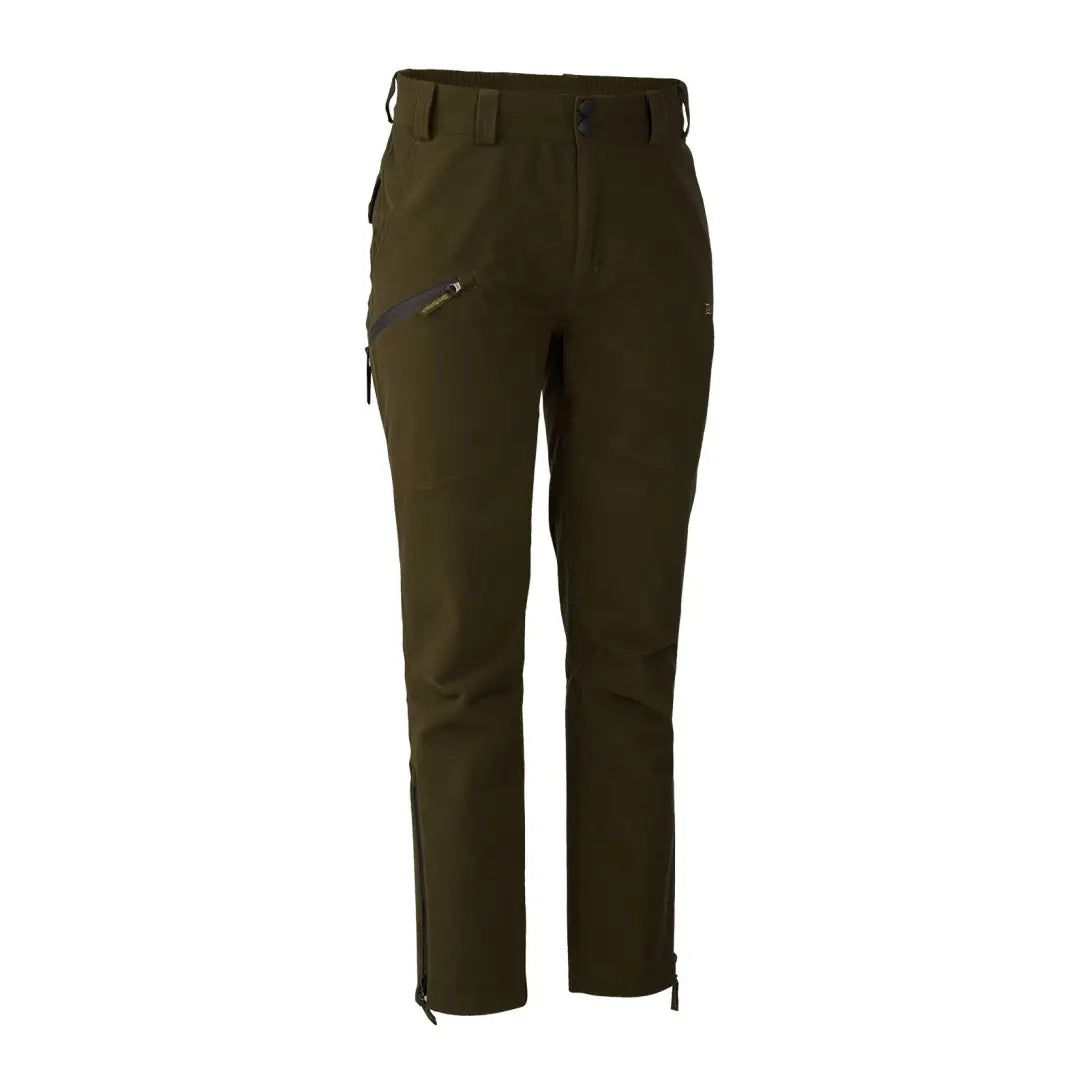 Dark green Pro Gamekeeper Boot Trousers with zippered pockets and adjustable cuffs