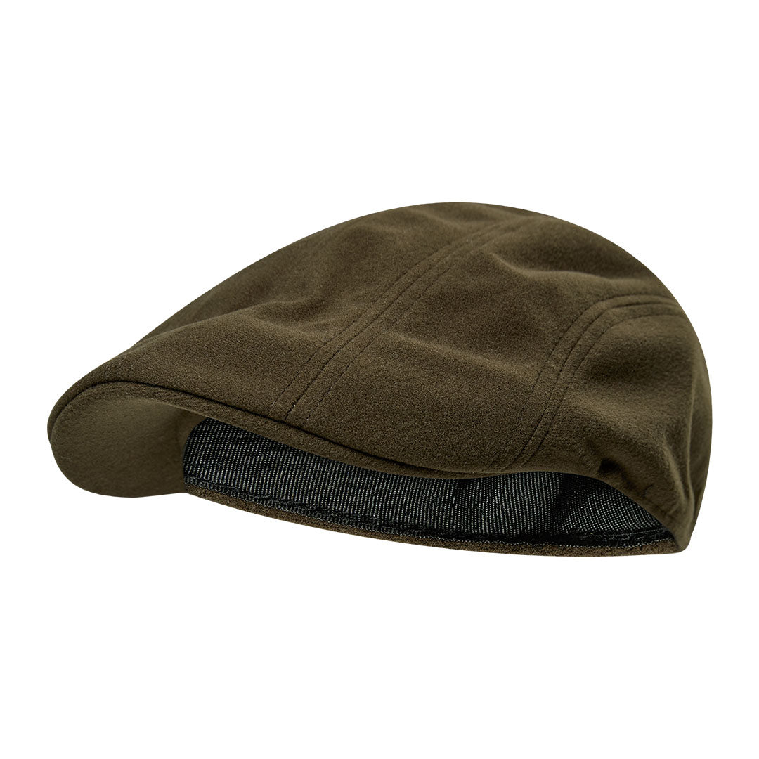 Olive green flat cap from Deerhunter Pro Gamekeeper, perfect for country clothing and hunting