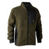 Olive green Deerhunter Rogaland Fibre Pile Jacket with black trim and zip pocket