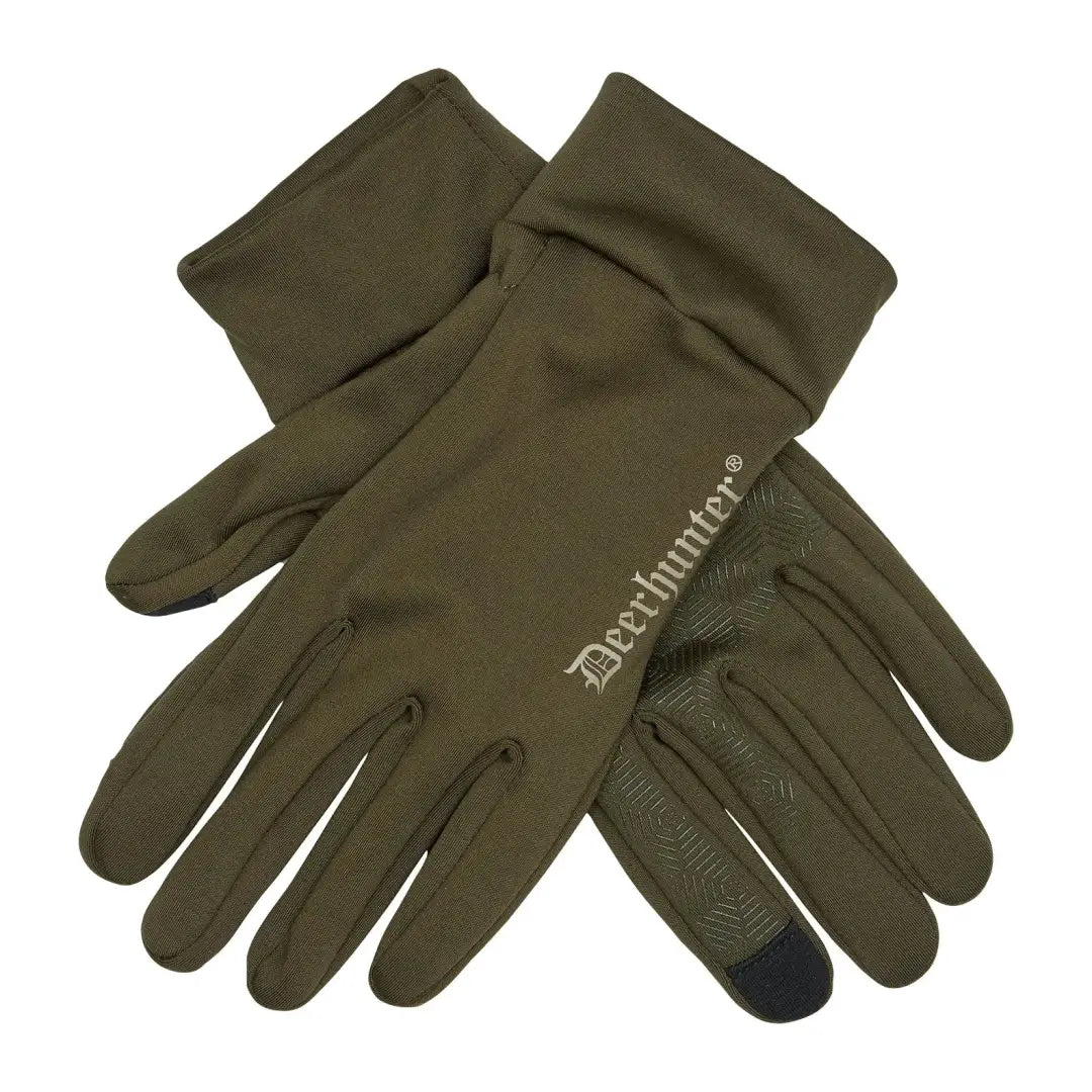 Olive green Deerhunter Rusky Silent Gloves for quiet outdoor adventures