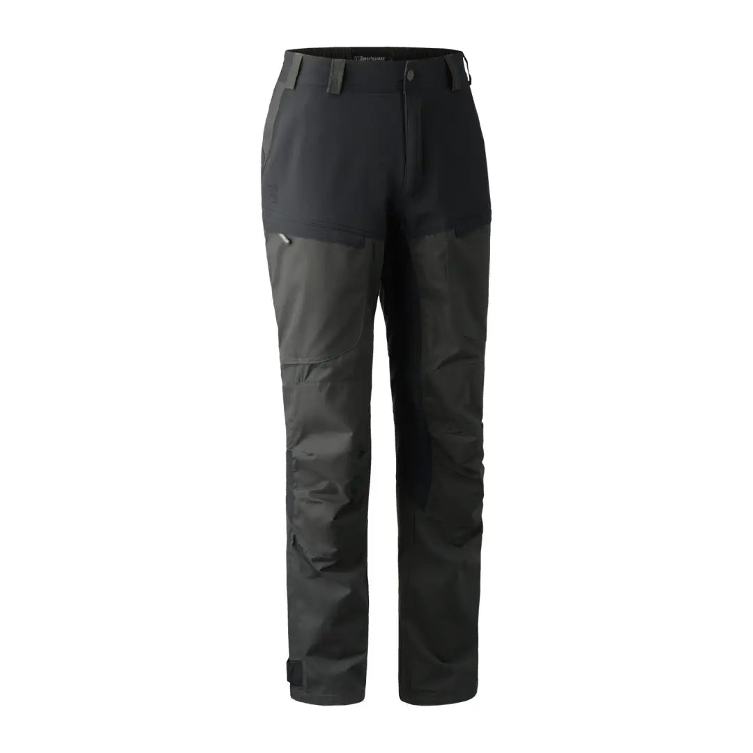 Dark gray Deerhunter Strike Trousers with reinforced knees and pockets for outdoor adventures