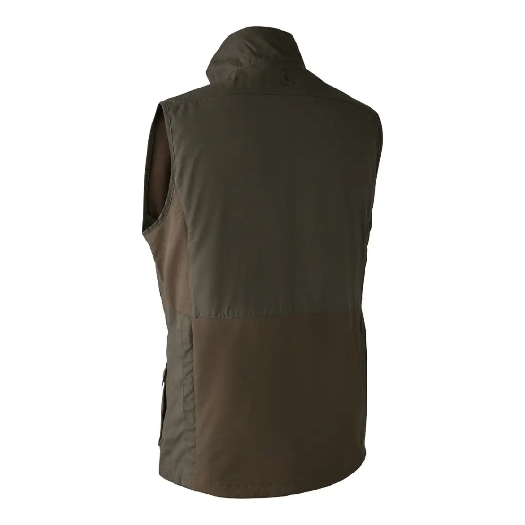 Dark green sleeveless Deerhunter Strike Waistcoat with high collar and side pockets