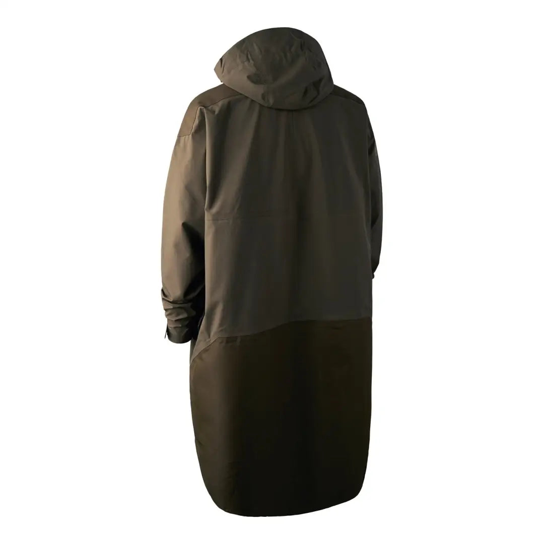 Long hooded coat in dark green or brown tones from Deerhunter Track Rain Anorak