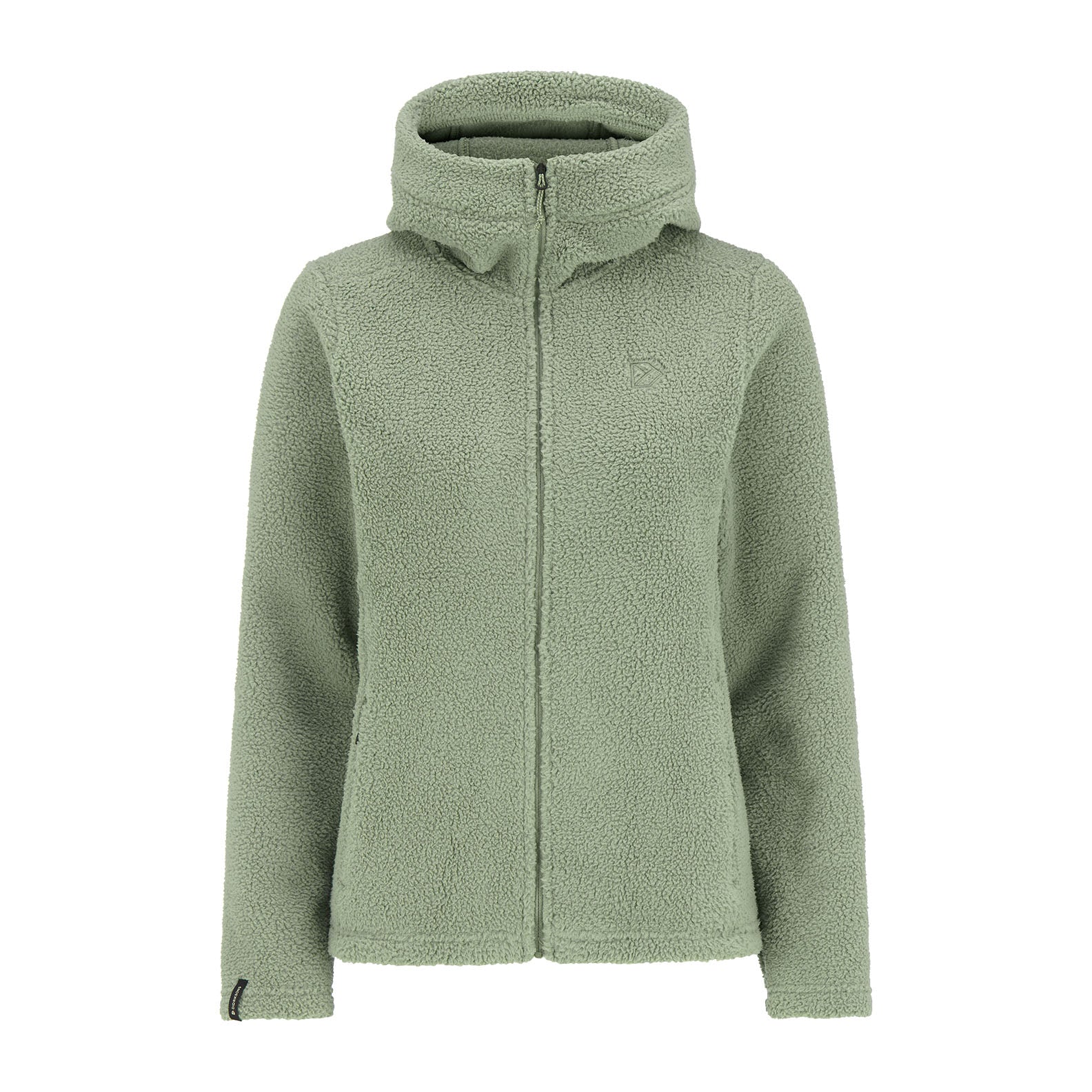 Light green fleece jacket with hood perfect for outdoors and country clothing adventures