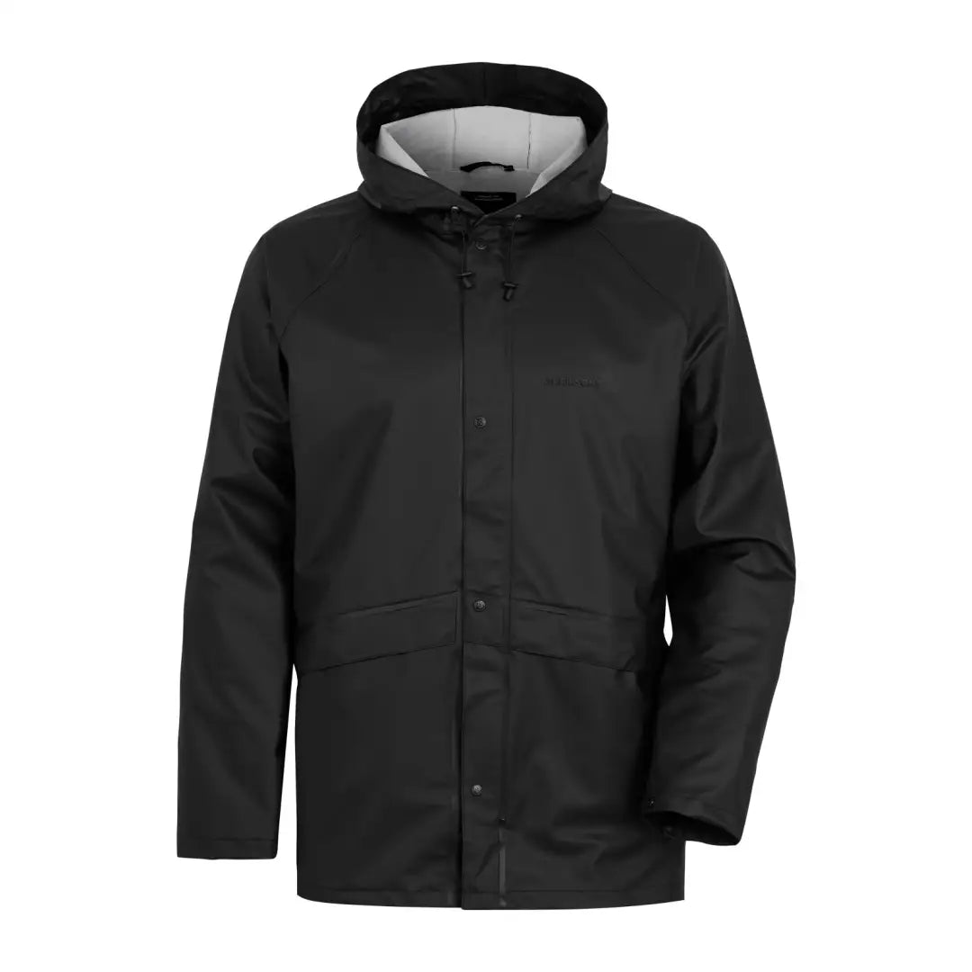 Black hooded Didriksons Avon Jacket 2, a fully waterproof windproof rain jacket