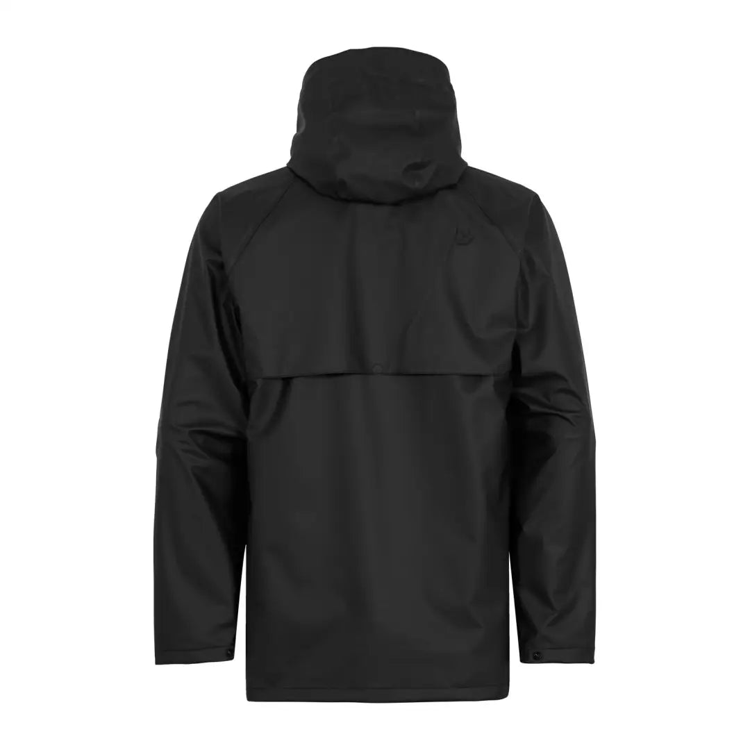 Black Didriksons Avon Jacket 2, a fully waterproof windproof rain jacket with high collar