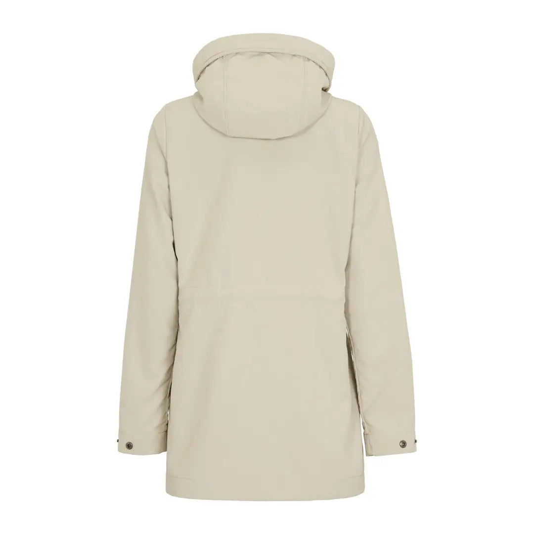 Beige Didriksons Daniela Womens Parka with long sleeves and stylish button details