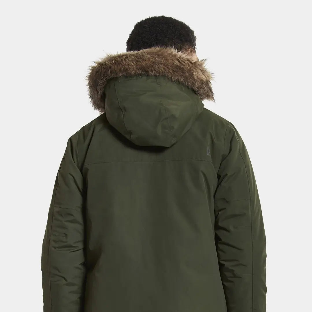 Green Didriksons Fredrik Parka with a cozy fur-trimmed hood, heavy padded and windproof