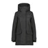 Black hooded winter coat with taped seams and adjustable hood from Didriksons Frida Womens Parka 7