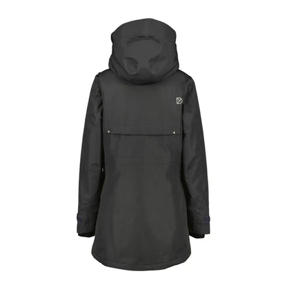 Stylish Black hooded winter coat with taped seams and adjustable hood from Didriksons Frida