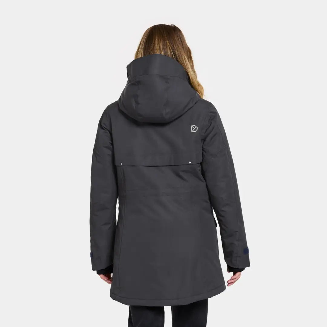 Dark gray Didriksons Frida Womens Parka 7, fully windproof with zipper and pockets