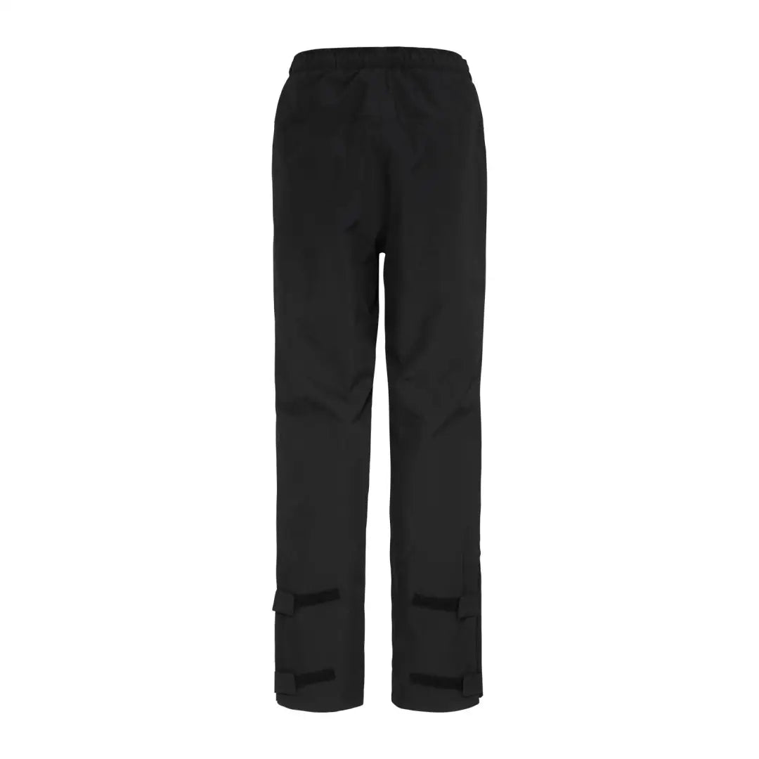 Black wide-leg Didriksons Grit Rain Pants 2 with cuffed hems for stylish functional rain wear