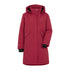 Red hooded Didriksons Josefine Womens Parka with zippered front and pockets