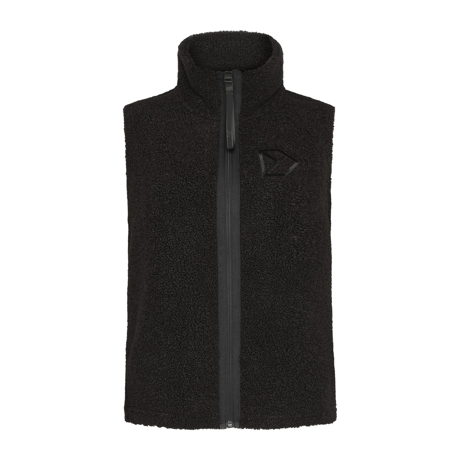 Black fleece vest with zipper for women, perfect for country clothing and outdoor adventures