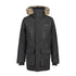 Dark gray Didriksons Marco Parka with fur hood and pockets perfect for winter