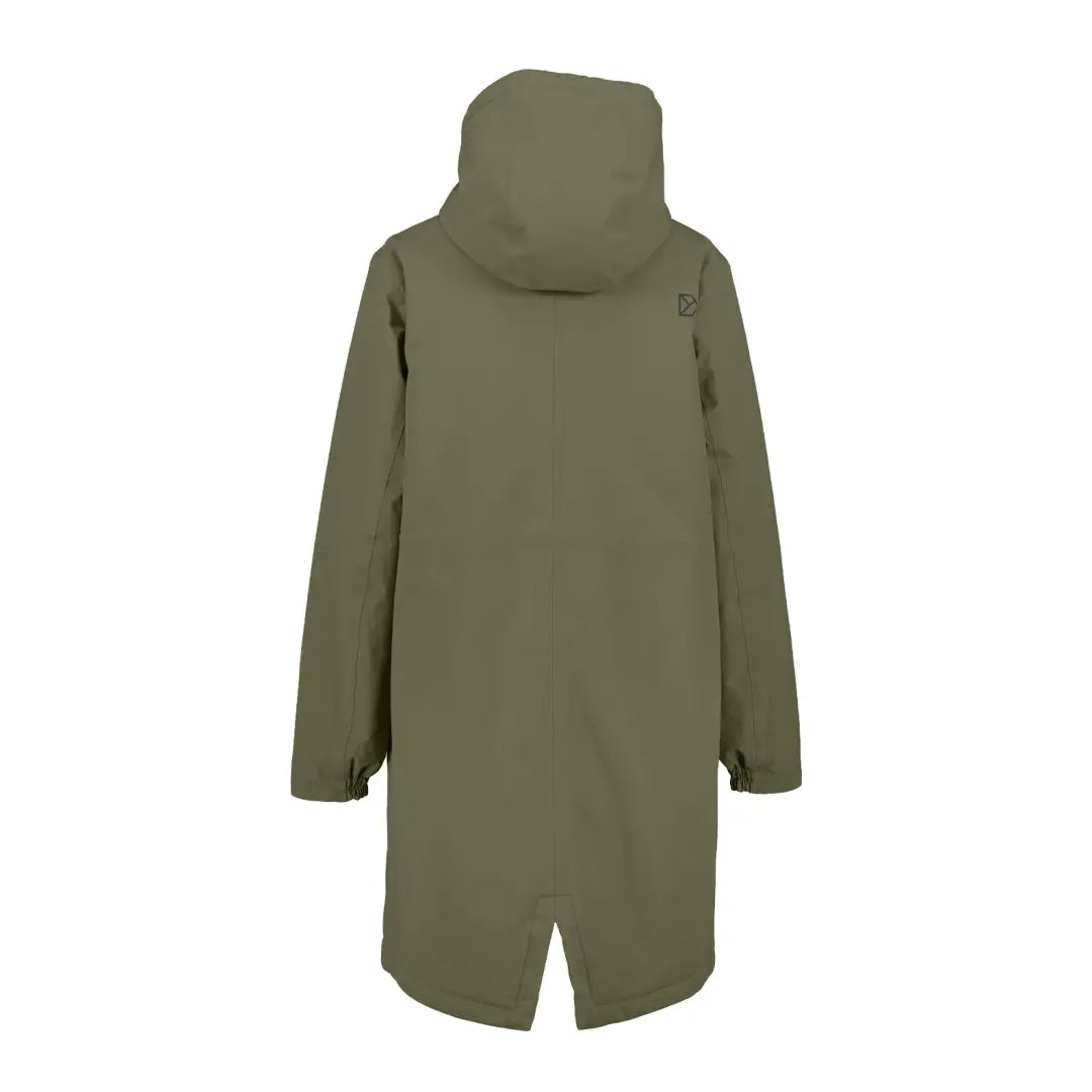 Olive green Didriksons Marta-Lisa Womens Parka 3 with soft polyester weave and taped seams