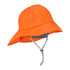 Bright orange Didriksons Southwester Waterproof Rain Hat with chin strap for wet weather