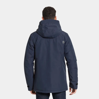 Back view of the Didriksons Stefan Jacket in dark night blue for stylish winter wear