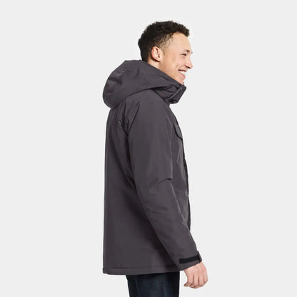 Dark gray Didriksons Stefan Jacket in profile, made from dyed polyester polyamide fabric