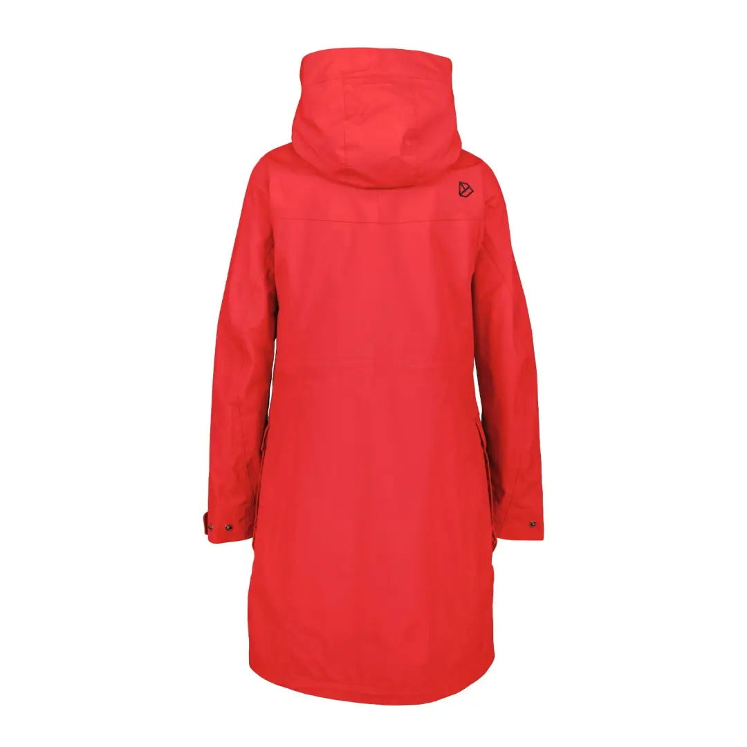 Bright red Didriksons Thelma Womens Parka with high collar in iconic style