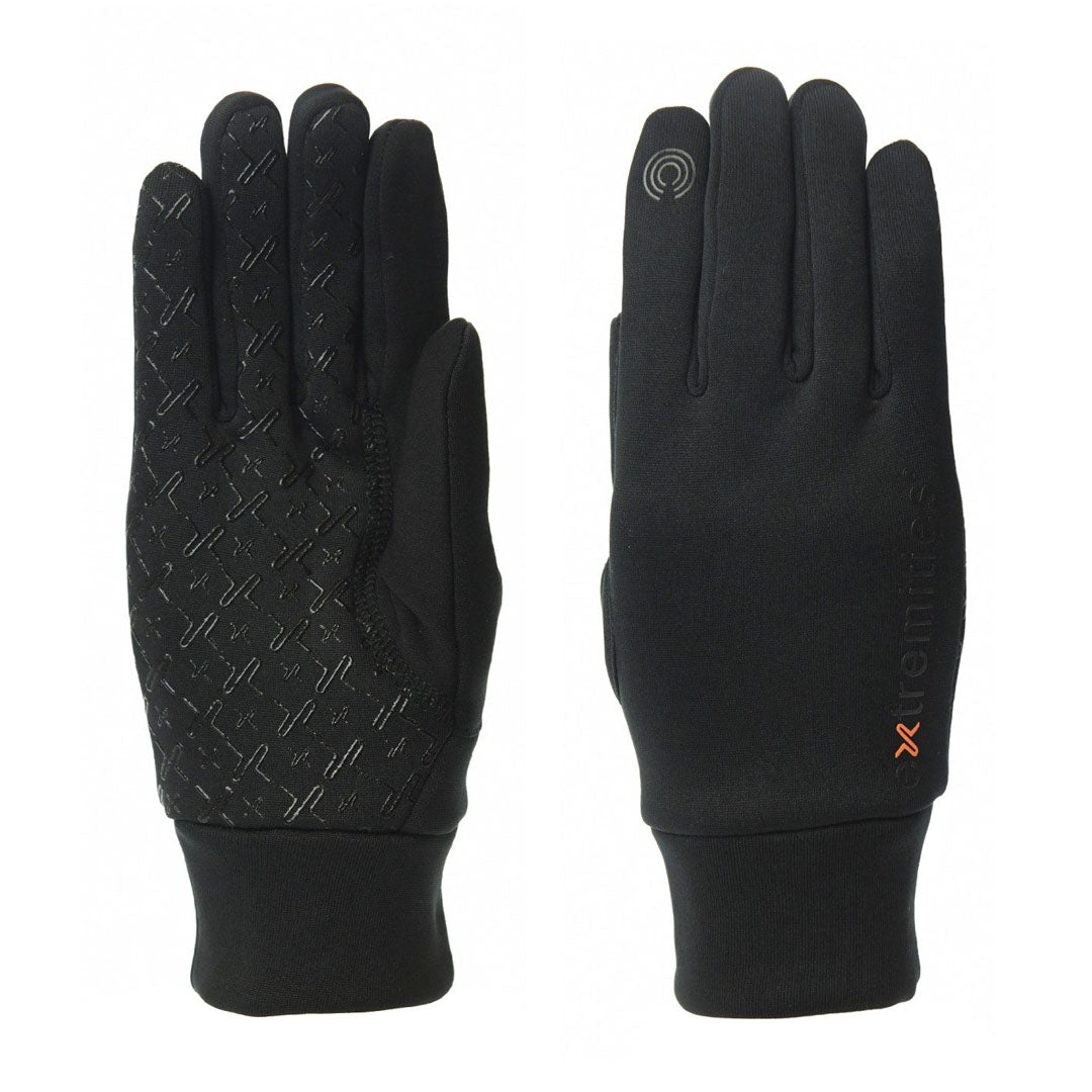 Pair of black touchscreen thermal gloves from Extremities for country clothing and hunting