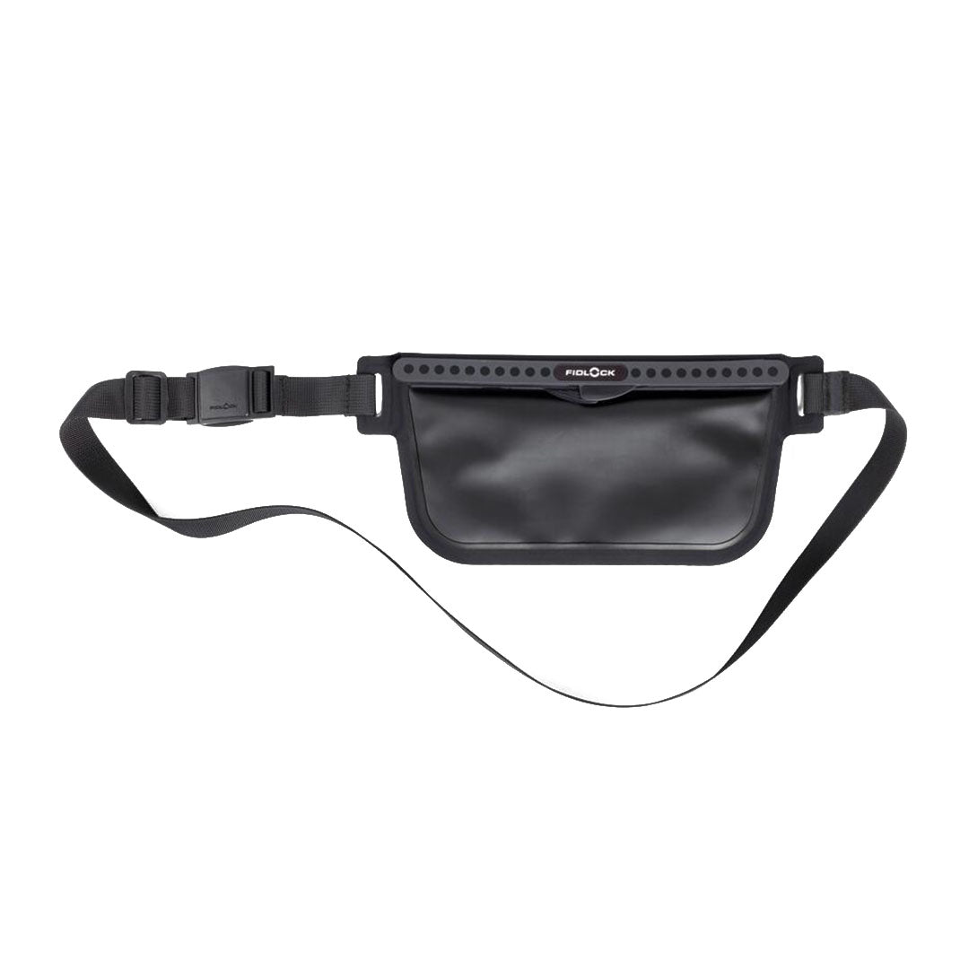 Black waterproof waist pack from Fidlock, ideal for outdoor adventures with this sling bag